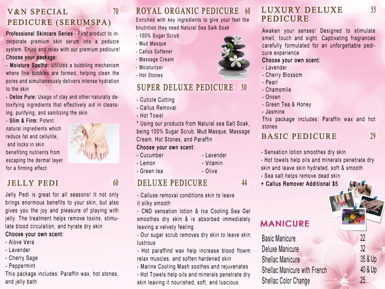 V&N Nails Spa Our Services and Pricing